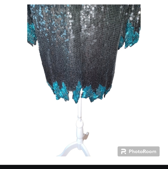 Vintage Blouse shirt top  sequin - Picture 2 of 6